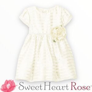 SWEET HEART ROSE | Ivory | Organza Stripe Special Occasion Dress